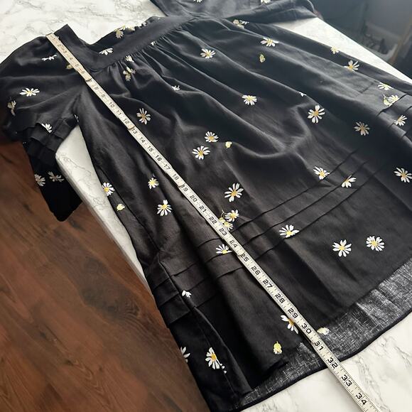 Madewell Square Neck Linen Mini Dress Lazy Daisy Print Women's Size XXS‎ - Picture 10 of 11